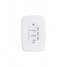 5010 - INTERRUPTOR 3 SIMPLES C/PLACA BRANCA IDEALE